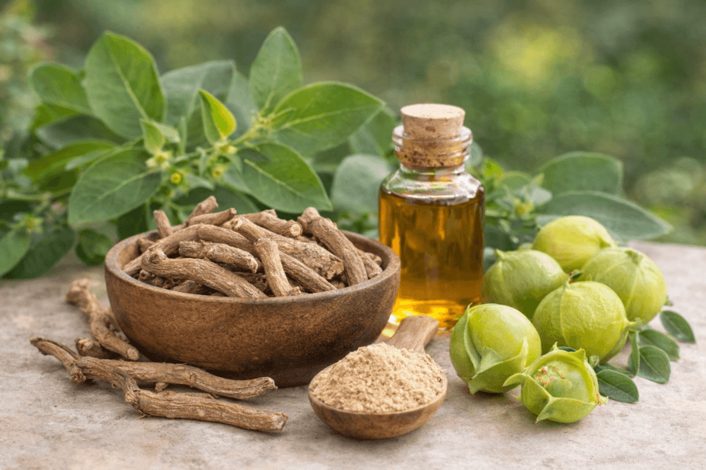 अश्वगंधा के अद्भुत फायदे और उपयोग – आयुर्वेद में उपयोग होने वाली अश्वगंधा जड़ी-बूटी, जो सामान्य स्वास्थ्य, ऊर्जा और संतुलित जीवनशैली से जुड़ी मानी जाती है