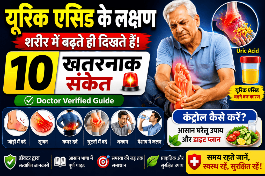 यूरिक एसिड के लक्षण, 10 खतरनाक संकेत, यूरिक एसिड बढ़ने के लक्षण, जोड़ों में दर्द, सूजन, यूरिक एसिड कंट्रोल कैसे करें