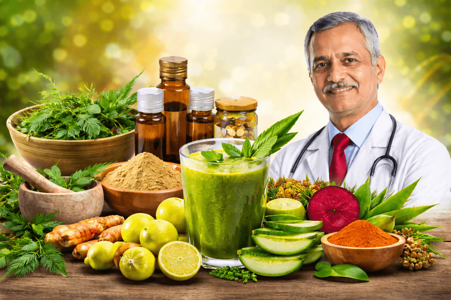 खून साफ करने के आयुर्वेदिक उपाय जैसे नीम, गिलोय, त्रिफला और प्राकृतिक डिटॉक्स ड्रिंक