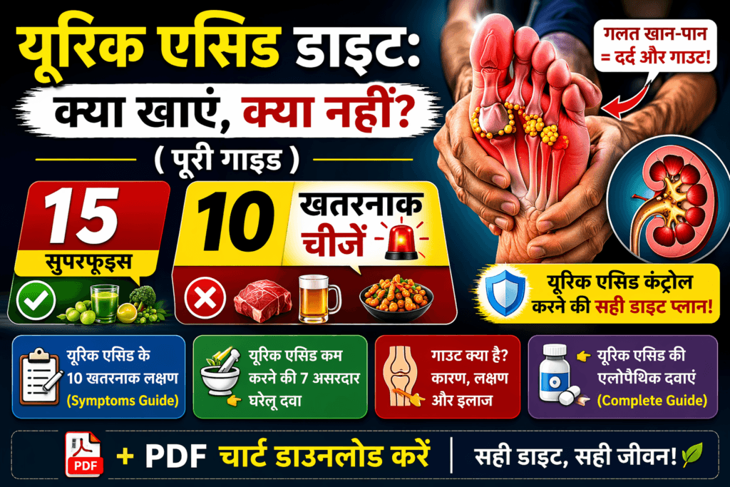 यूरिक एसिड डाइट चार्ट जिसमें बताया गया है क्या खाएं और क्या न खाएं, 15 सुपरफूड्स और 10 खतरनाक खाद्य पदार्थों की सूची