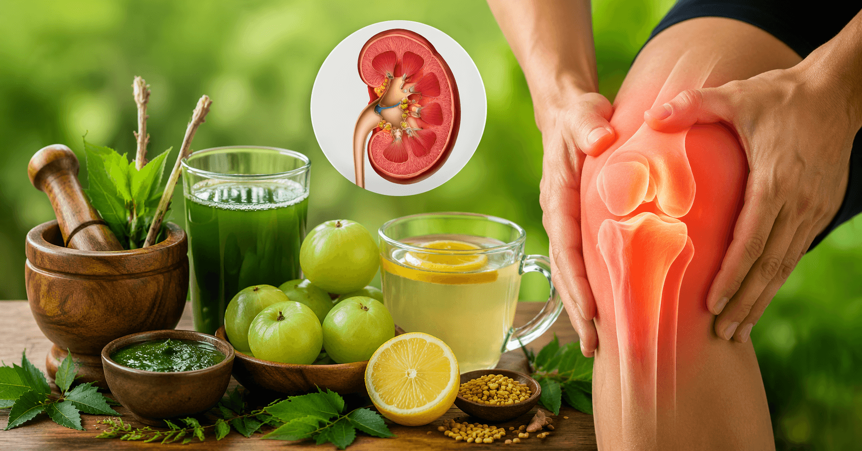 यूरिक एसिड की रामबाण दवा : जोड़ों के दर्द और यूरिक एसिड के इलाज के लिए आयुर्वेदिक उपाय जैसे गिलोय, आंवला और नींबू पानी का चित्र