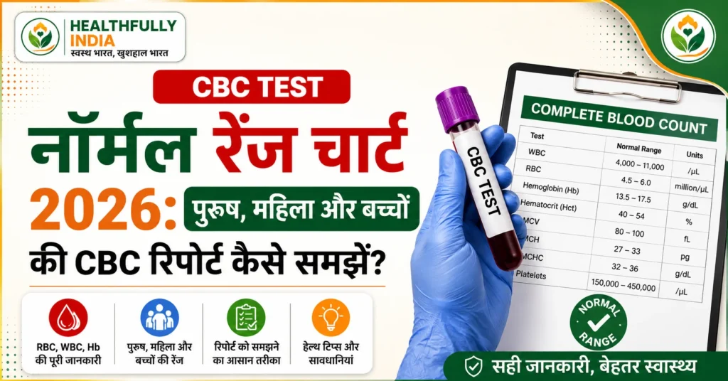 CBC टेस्ट नॉर्मल रेंज चार्ट 2026 – पुरुष, महिला और बच्चों के लिए WBC, RBC, Hemoglobin (Hb) और Platelets की सामान्य रेंज