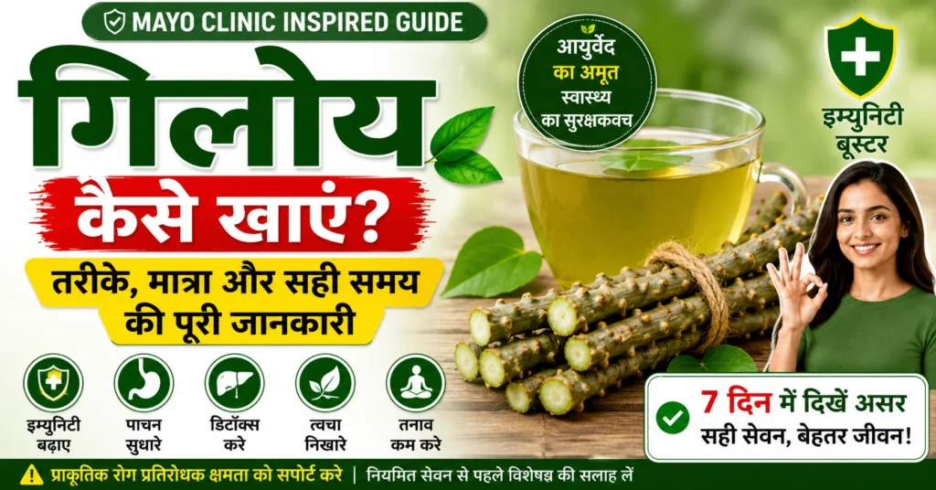 गिलोय कैसे खाएं, गिलोय की सही मात्रा, गिलोय सेवन का सही समय और सेवन विधि की जानकारी Caption